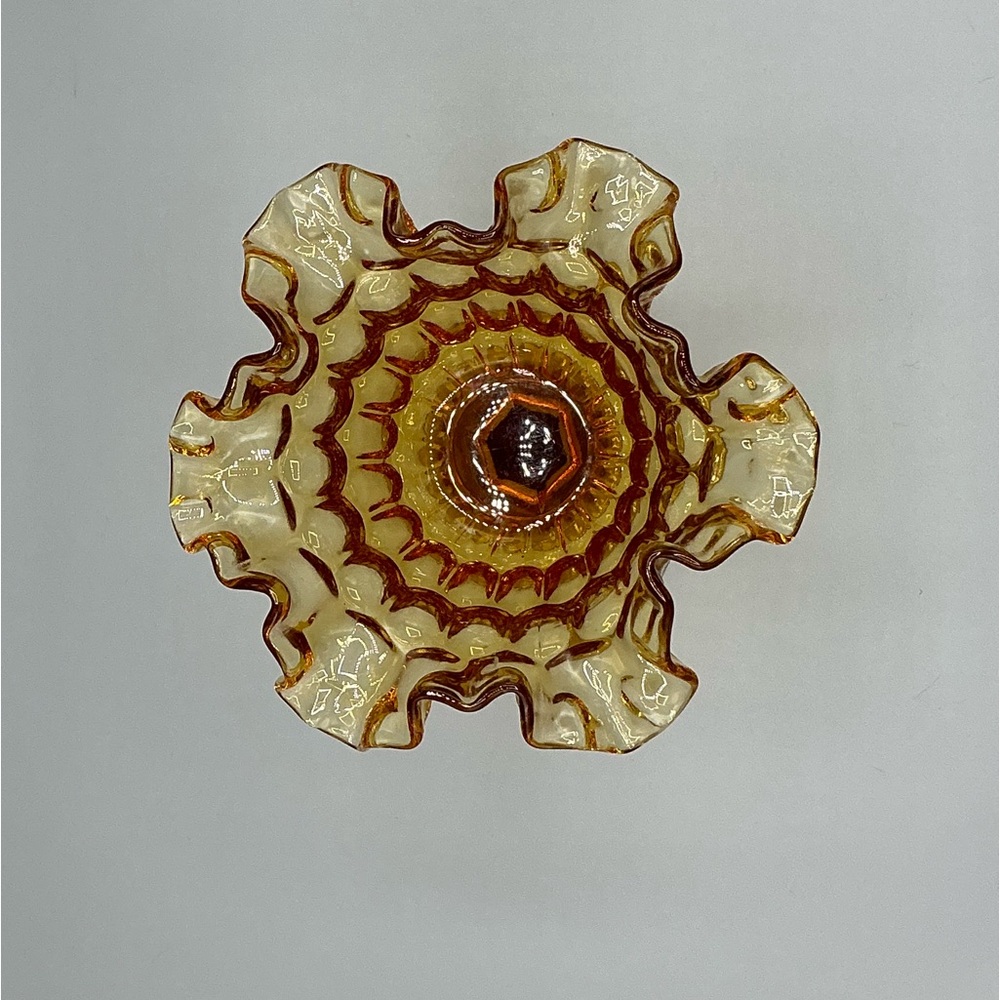 Vintage Amber Glass Candy Dish.